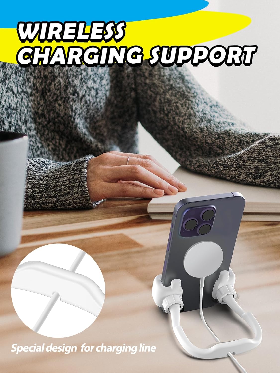 CALDEVER Gifts for Mothers Day Teens Kids Men Women Gifts: Thumbs Up Lazy Phone Stand Holder for Desk Funny Gadgets