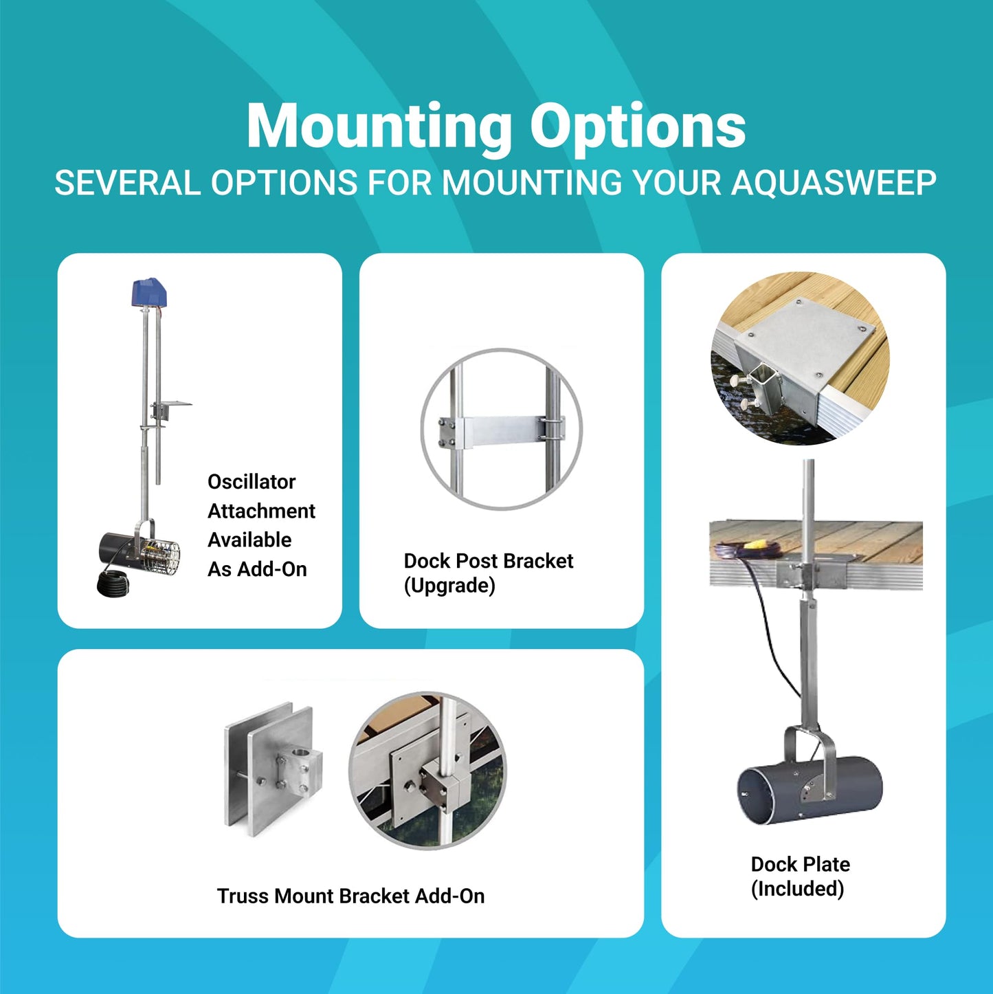 Scott Aerator DeIcer for Lakes & Ponds | 1/2 Horse Power 115V Stainless Steel | 25 ft. Electric Corded Cable Included with Dock Mount Assembly | Made in USA