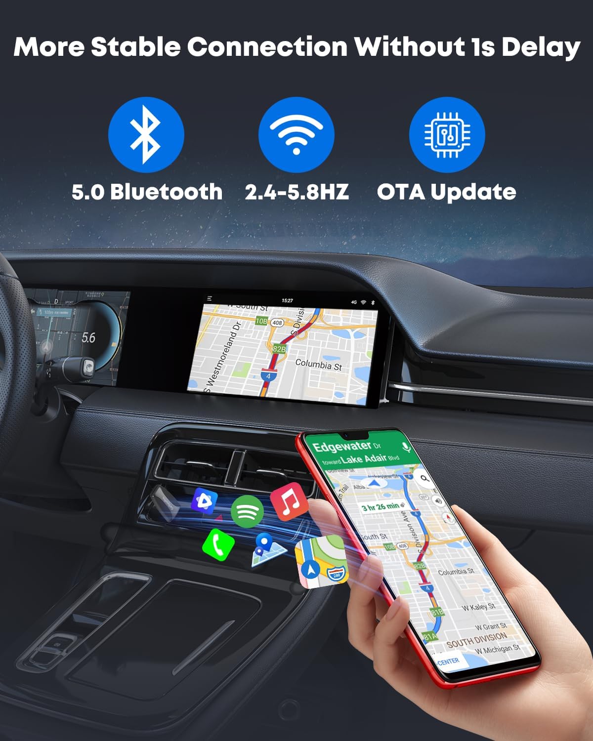 carsyncpro Control,(A/C/E/S/CLA/CLS/GLA/GLB/GLC/GLE/GLS/G-Class) Benz Wireless CarPlay Adapter, Wireless