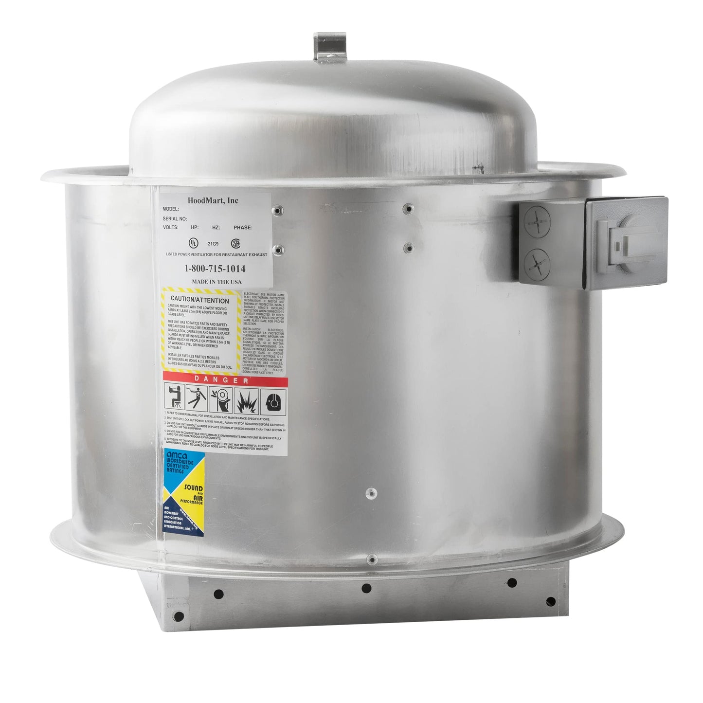 HOODMART 4' Concession Trailer Hood System for Food Truck | Commercial Range Hood with Direct Drive Exhaust Fan | Stainless Steel Kitchen Equipment with Install Kit Included