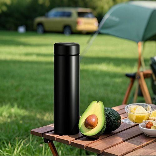 15 oz Stainless Steel Water Bottles, Slim Water Bottle, Water Bottle, Insulated Water Bottle Keep Hot for 12 Hrs, Cold for 24 Hrs for Coffee, Drinks(Black)