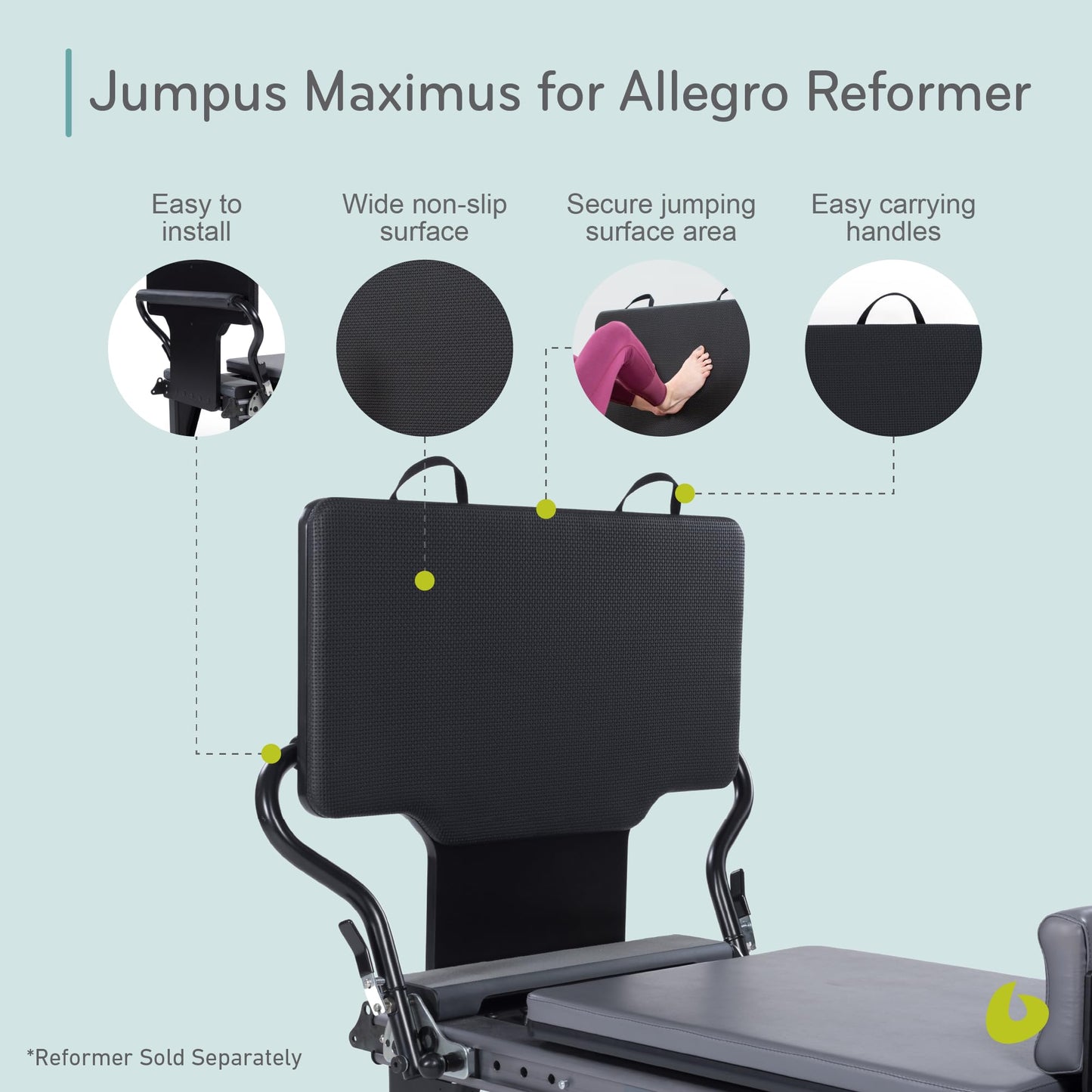 Balanced Body Jumpus Maximus Padded Jumpboard, Extra-Large Pilates Equipment for Pilates Reformer Exercises, Workout Equipment for Pilates Reformer, Home Gym or Studio Exercise Equipment