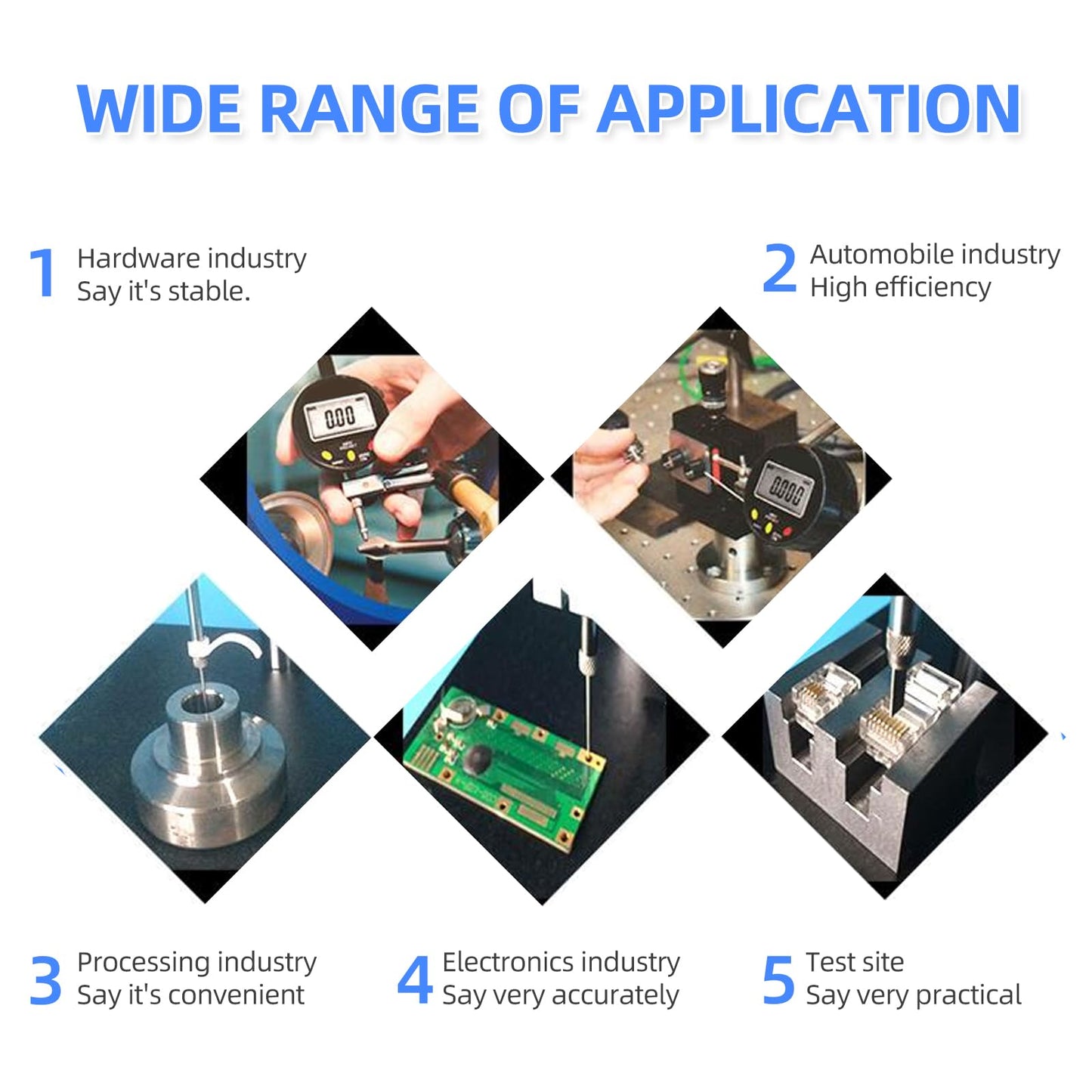 Digital Dial Gauge,with A Range of 50.8mm/2 in,Dlectrical Digital Indicator Graduation of 0.001mm,Metric and Imperial Measure Tool.Electronic Dial Gauge for Bearing Measurement and CNC Machine