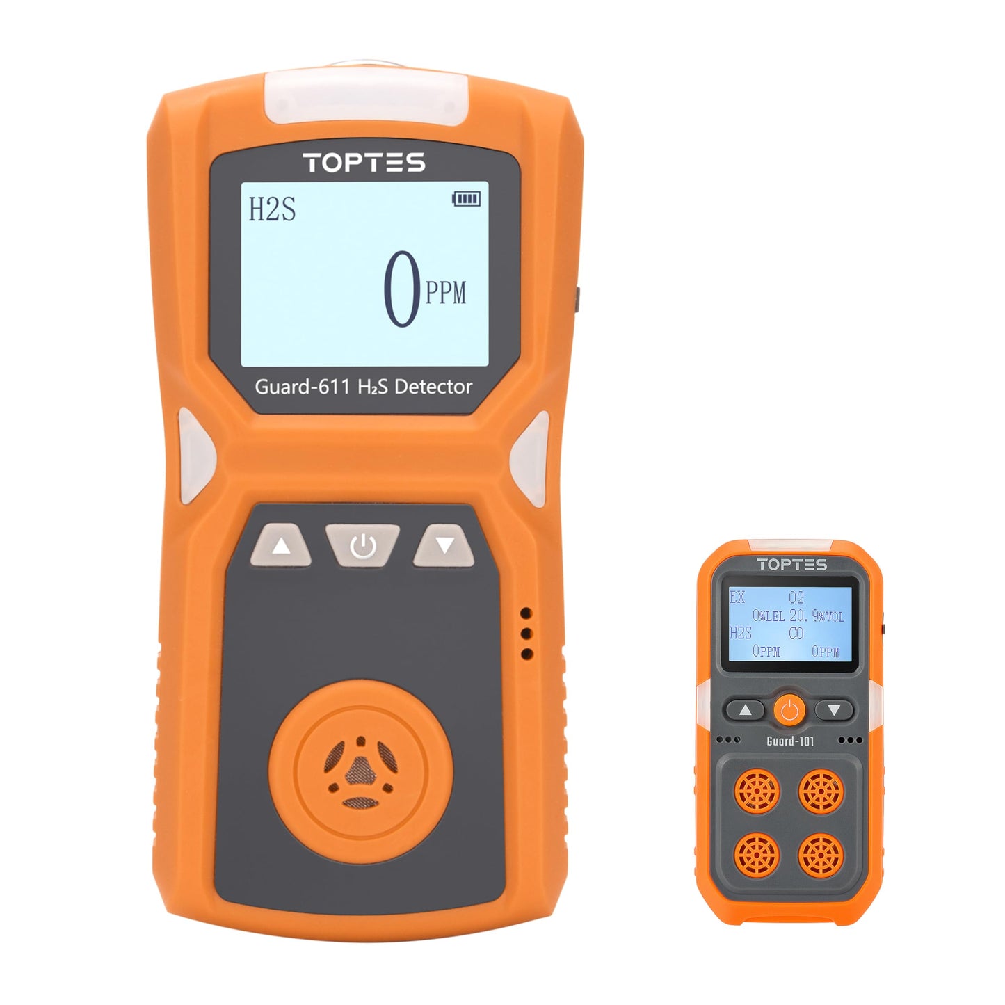 Guard-101 4-in-1 Gas Detector for H2S, CO, LEL, O2 & Guard-611 Portable H2S Gas Detector for Personal Safety in Industrial & Home Environments