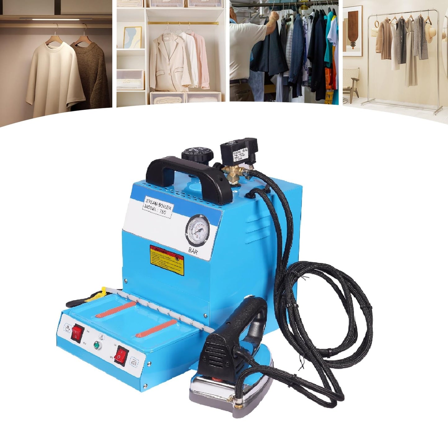 TrueyEssence Commercial Electric Steam Iron, Professional Steam Station for Clothes Countertop Electric Iron Boiler for Hotel Dry Cleaner Tailors Fabric Factories