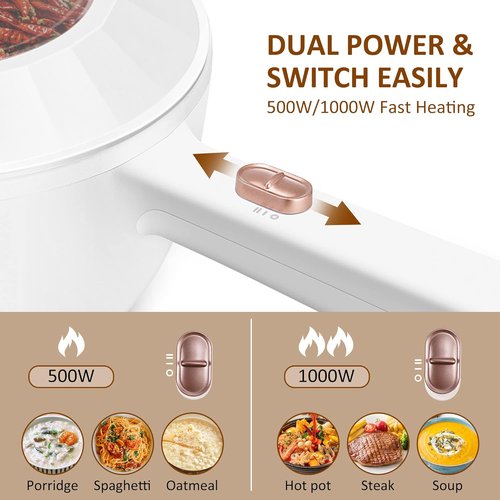 Bear Hot Pot Electric - 2L Multifunctional Cooking Pot | 1000W Rapid Noodles & Non-Stick Frying Pan