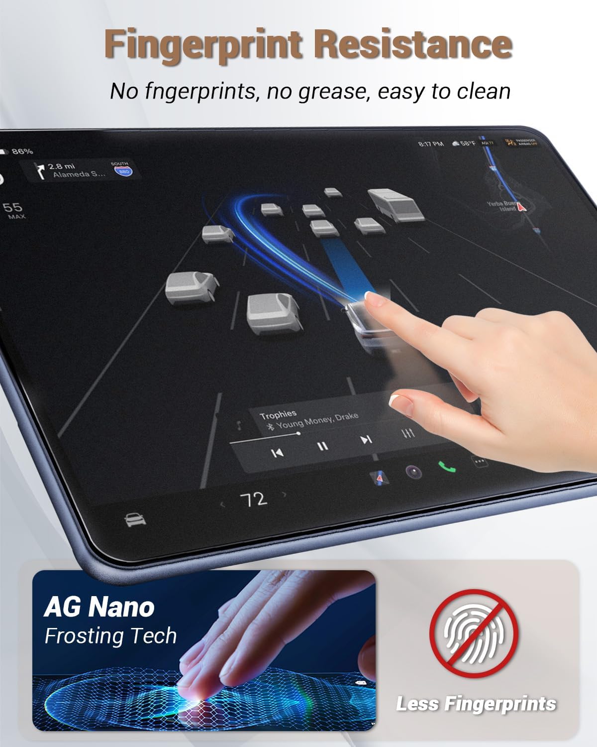 13.4'' 2026 26 1500 2022-2026 1500 2026 1500 Anti Glare Matte Sierra Screen Protector for Chevy Silverado & GMC Sierra