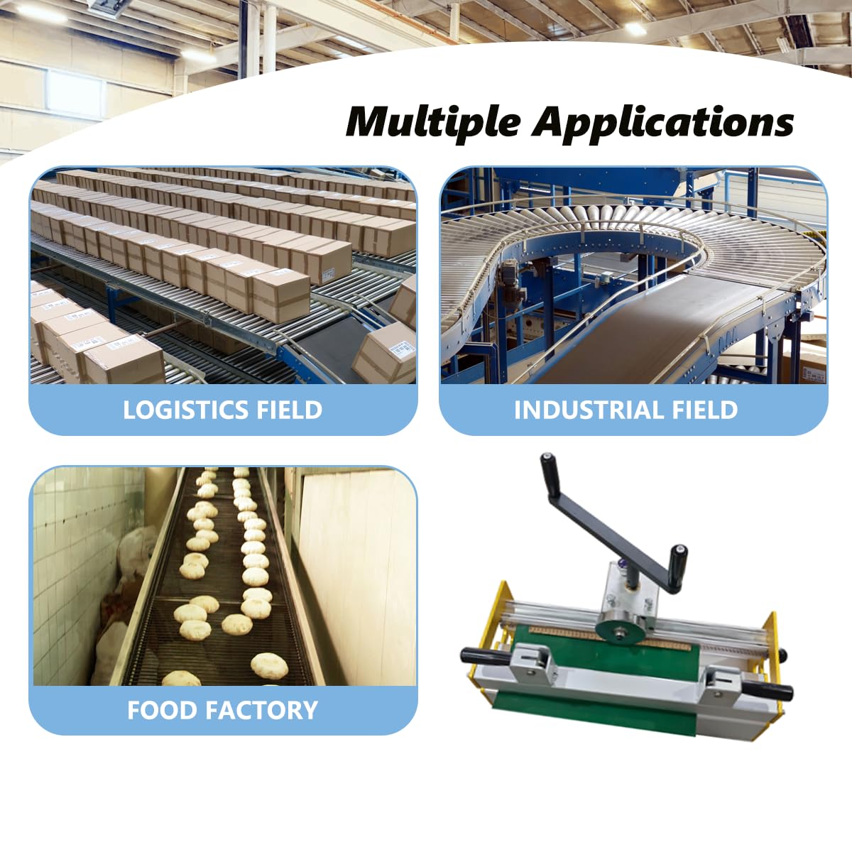 36'' Conveyor Belt Manual Roller Machine, Industrial Fastener Roller Lacer Installation Tool Splice Assembler 2 Face Strips Included, for Wire Hook and Spike Lacing Fastener
