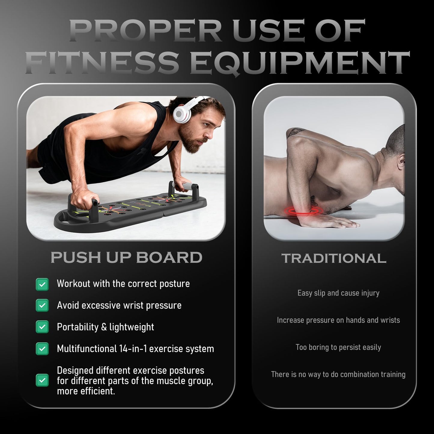 JLoibao Push Up Board Fitness, Workout Home Gym Equipment, 20 in 1 Exercise Pushup Bar Handles for Floor, Strength Training Equipment for Men