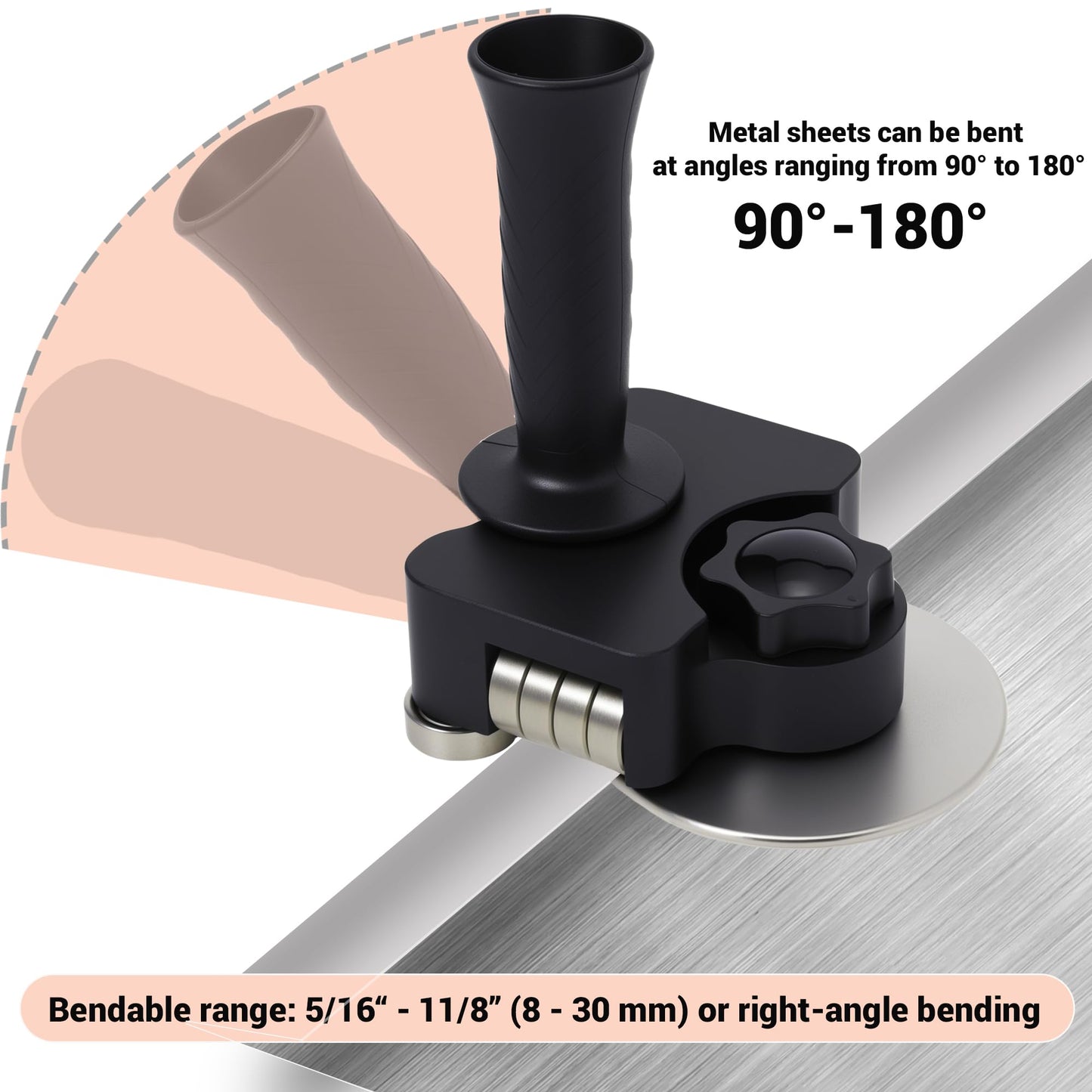 Circular Metal Bender,FS1DS Compact Manual Metal Bending Machine, Sheet Metal Folding, Multi-Metal Compatible Bending Machine, Black