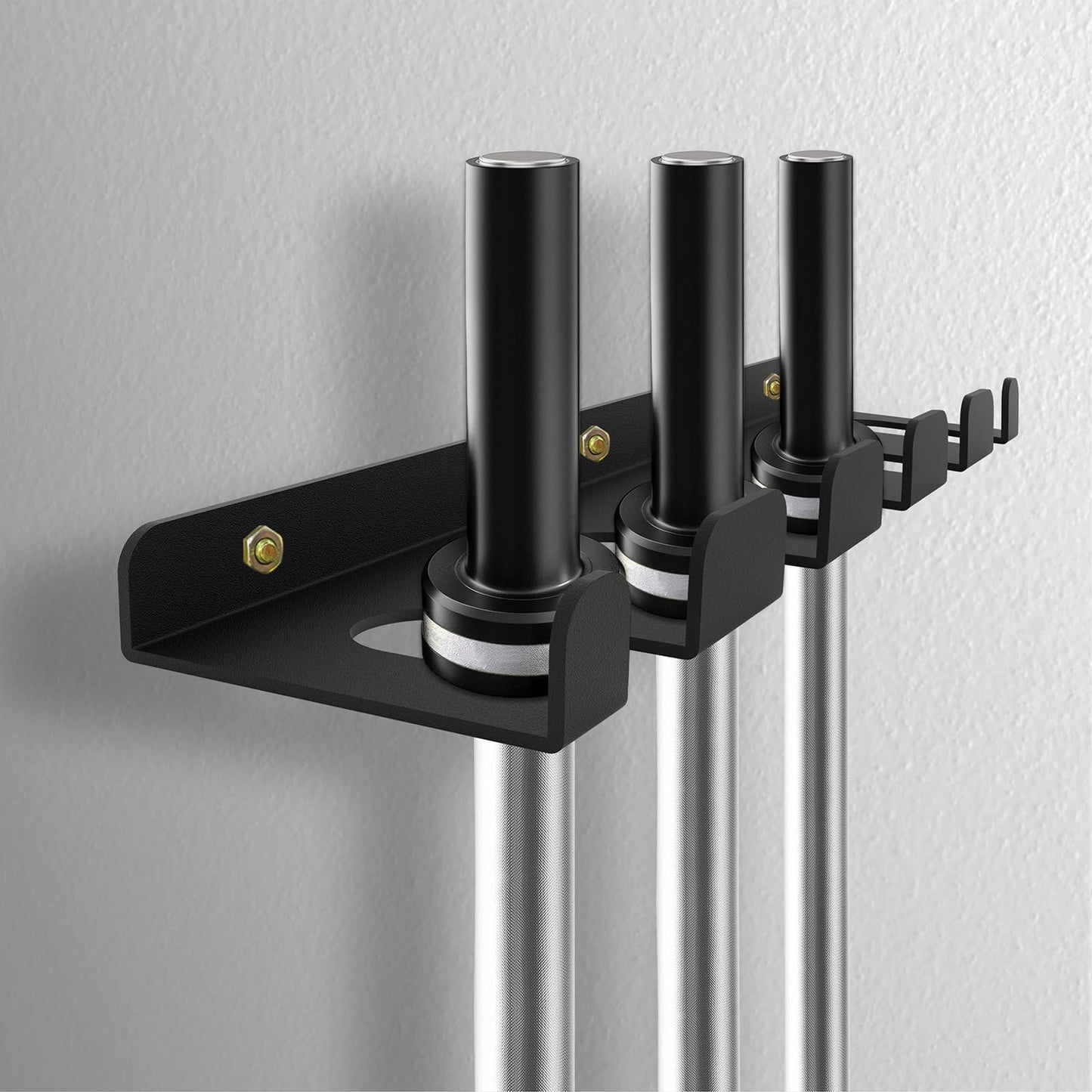 KSWLOR Barbell Storage Rack, Heavy Duty Vertical Hanging Rack, Wall Mounted Bar Holder, Olympic Bar Space Saver for Home, Commercial, Garage Gym