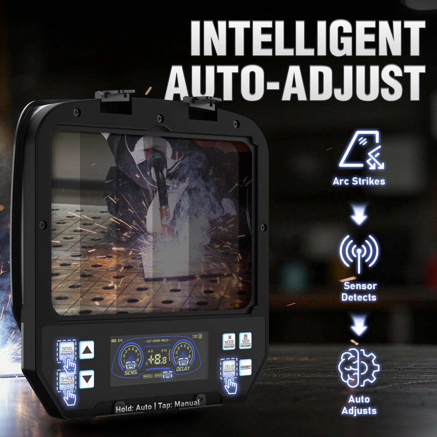 ‎YESWELDER CT-520 Tig Welder & Plasma Cutter, 5-In-1 Multifunctional Welding Machine & Large View Intelligent Auto-Shade Auto-Darkening Welding Helmet