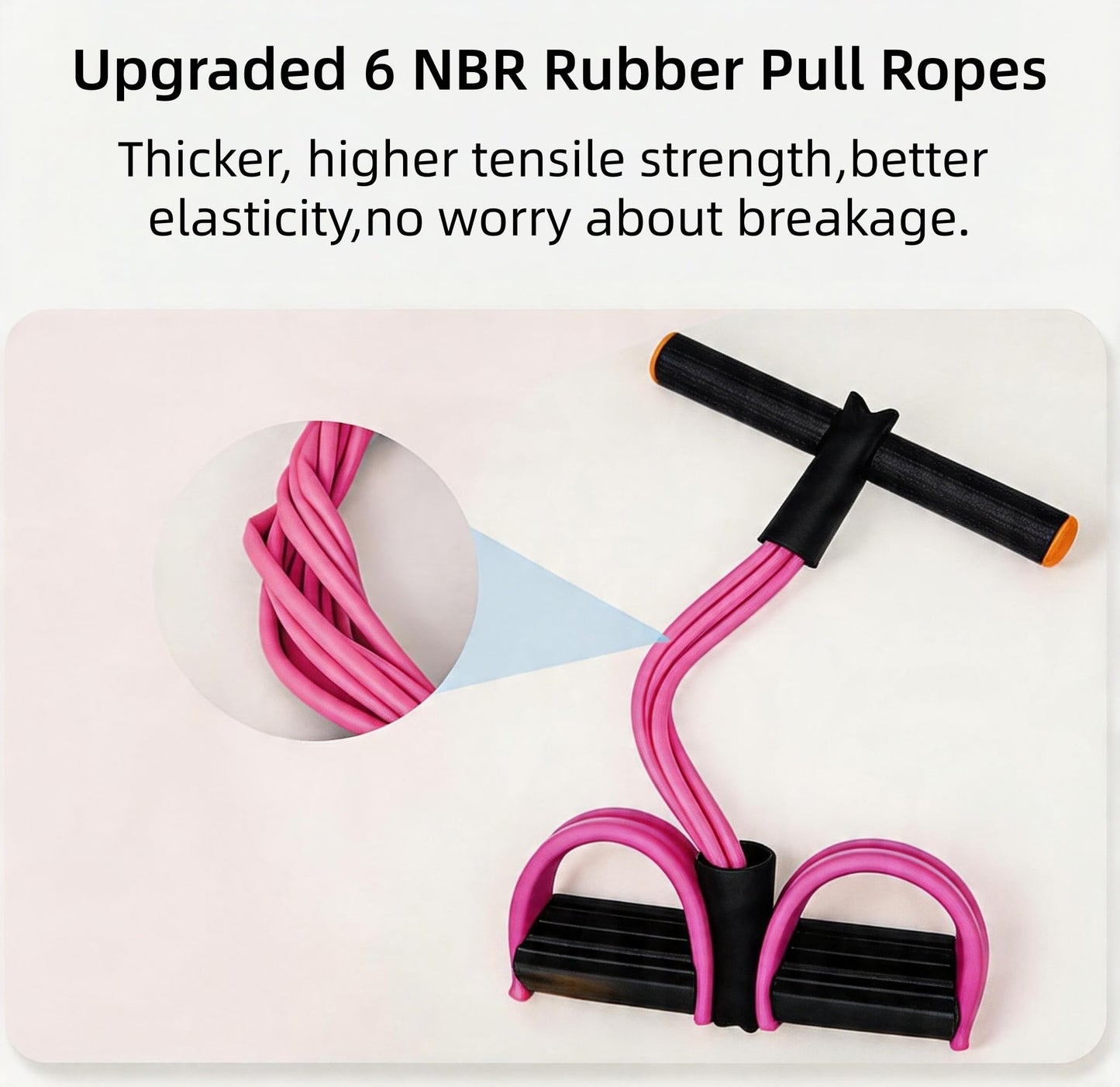 2 Packs Pedal Resistance Bands with Handles, 6 Tube Pedal Resistance Device, Multifunctional Pedal Resistance Band for Abdominal Workout, Portable Multi Function Tension Rope for Full Body Exercise