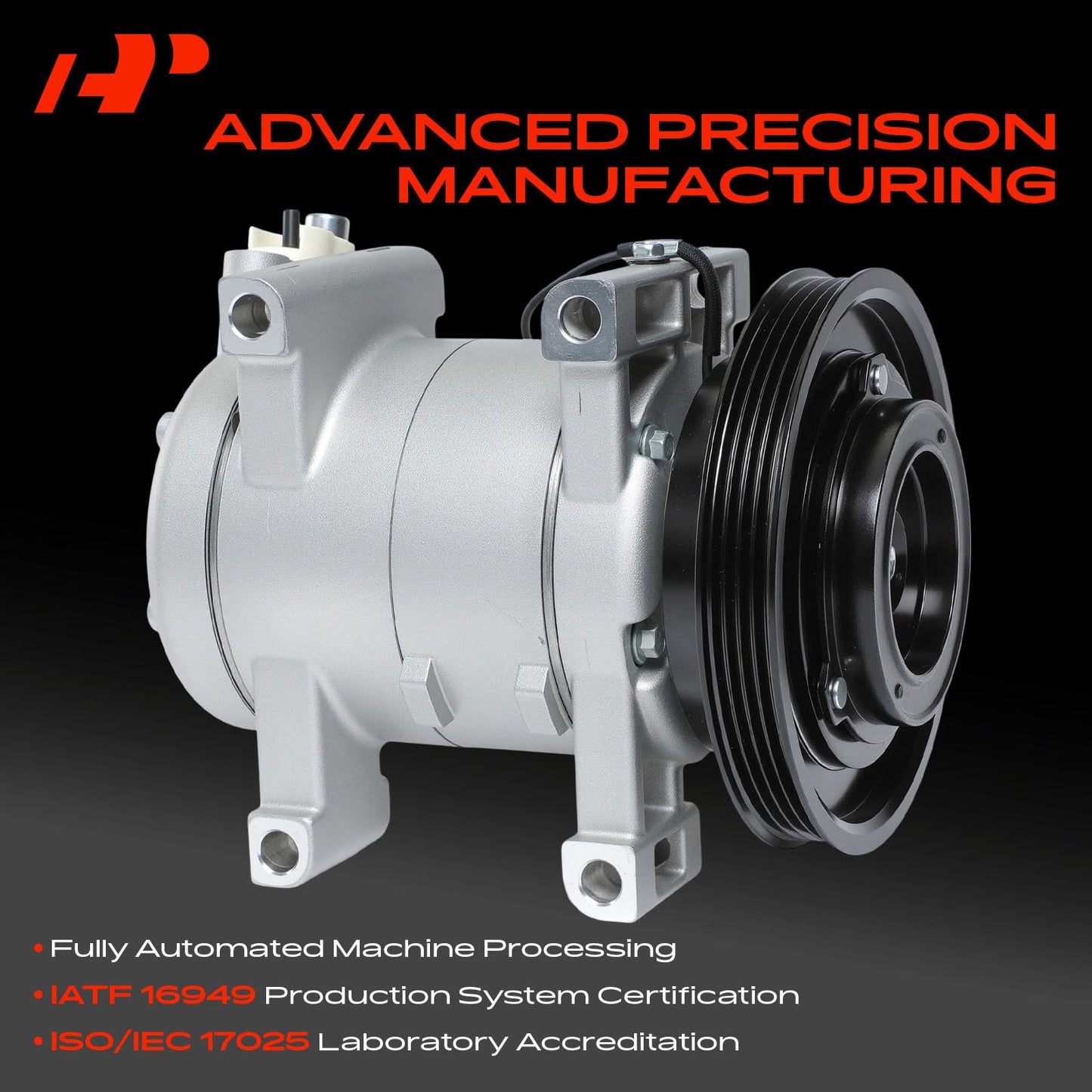 A-Premium Air Conditioner AC Compressor with Clutch Compatible with Nissan Frontier 3.3L 1999-2004, Xterra 3.3L 2000-2004, DKV14C Style, 4 Grooves