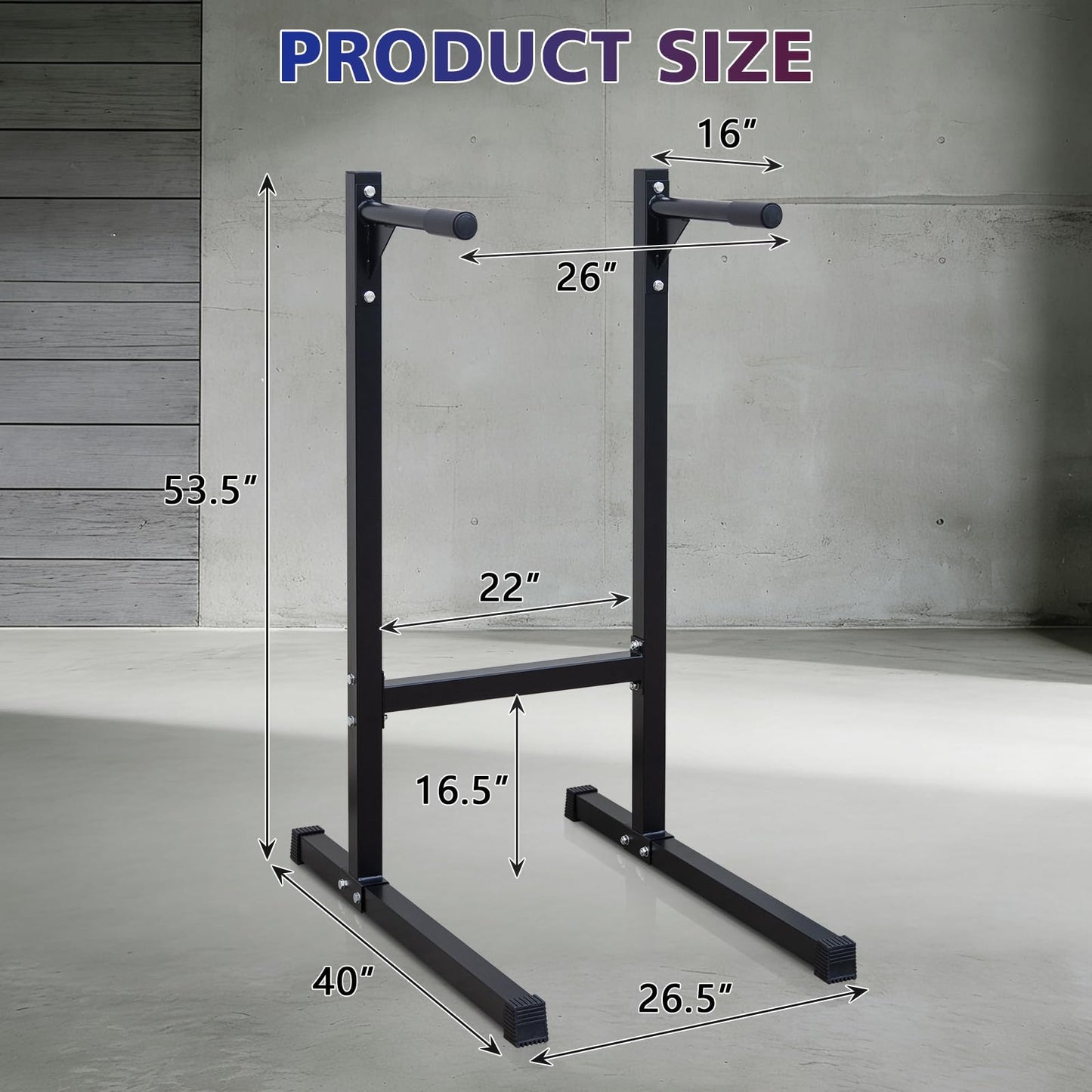 MIUDGIG Steel Frame Dip Station, Multifunctional Dip Station Workout Home Gym Fitness Equipment, Heavy Duty Dip Bar for Triceps, Push & Pull Ups, Leg Raises, 500 Pound Weight Capacity
