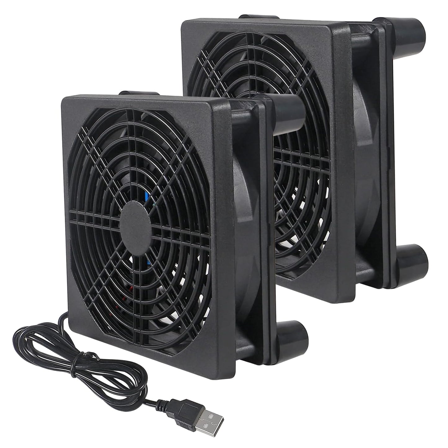 Meimom 2PACK 120mm 120mm 25mm 5V Quiet Fan, Cooling Case Fan for Receiver DVR Xbox TV Box Router x USB Power