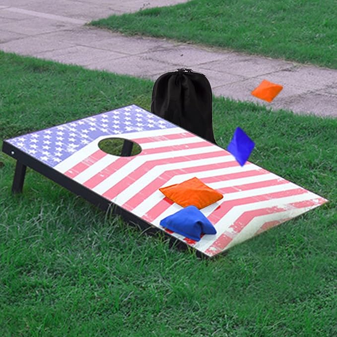 Set of 8 Regulation Cornhole Bags Double Sided, Weather Resistant Bean Bags for Cornhole Toss Game, Corn Hole Beans Bags with Tote Bag