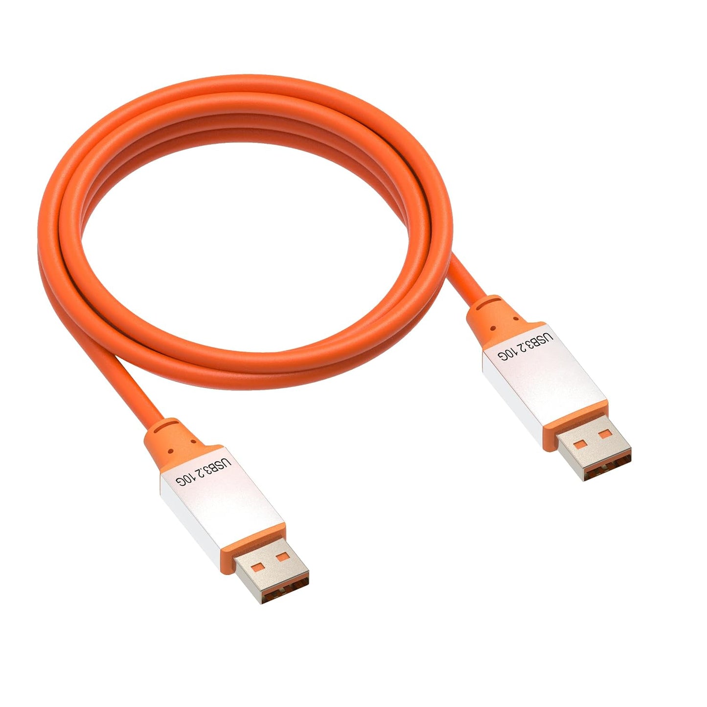 5ft (1.5M) 3.2 2 10Gbps OkyLink USB Gen A-A Male to Male Cable - High Speed, Orange Cable