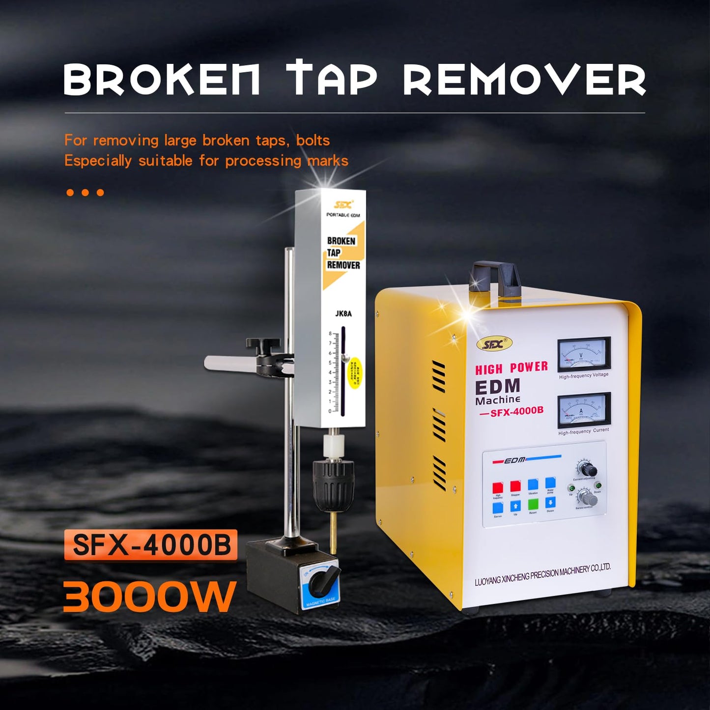 SFX Portable EDM Broken Tap Remover, Mini EDM Spark Erosion,Remove broken Screw,drills,taps, bolts from Blind Hole, Depth Setting, Power 3000W Fast remove M2 to M48(Dia. 0.07in to 2 in)