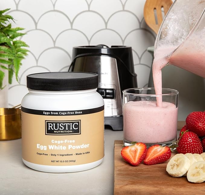 Cage-Free Egg White Protein Powder, USA-Sourced, 21g Protein, 0g Fat, 0g Sugar, 0g Cholesterol (Unflavored, 10.5 Oz)