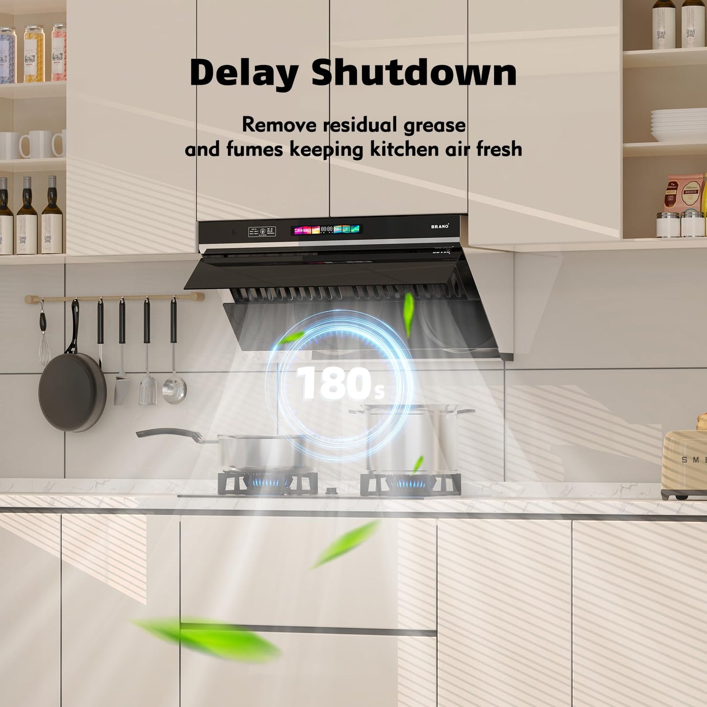 Under Cabinet Range Hood 30 inch, 900 CFM Kitchen Hood with Voice/Gesture/Touch Control,Ducted/Ductless Convertible Stainless Steel Range Hood, 4 Speed Exhaust Fan,Adjustable Lights