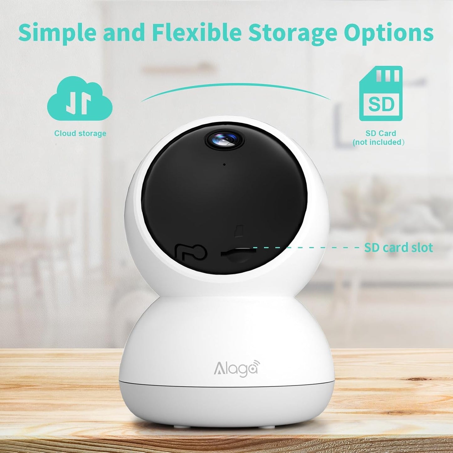 Alaga 3K 360 2-Way 2.4G 5G Indoor Camera, HD Indoor Security Camera, Pan/Tilt Pet Camera, Audio, Siren, Night Vision