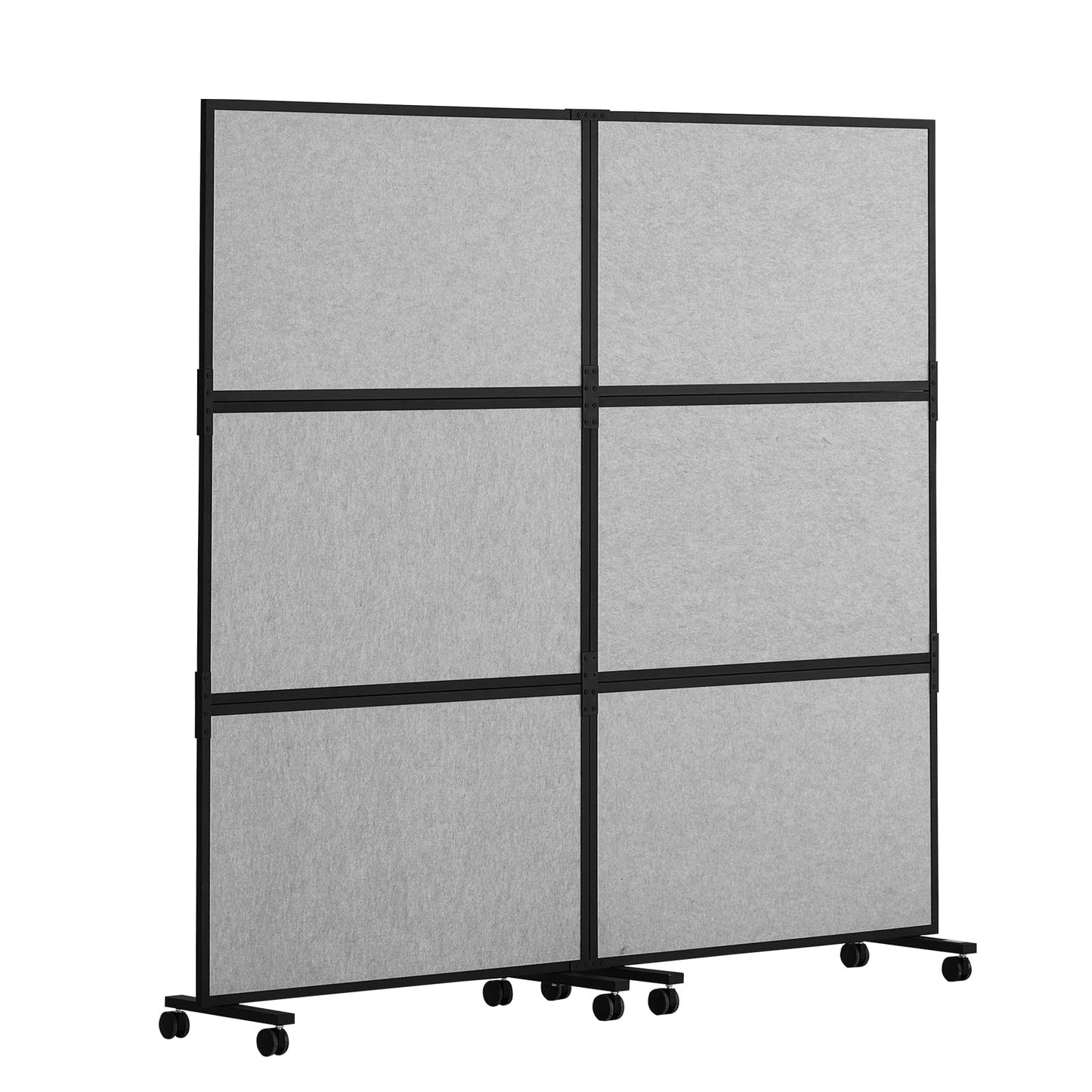 VEVOR Office Divider, 2 Panel Office Partition, Freestanding Office Divider Wall Partition & Privacy Divider Reduce Noise and Room Separation, Light Grey