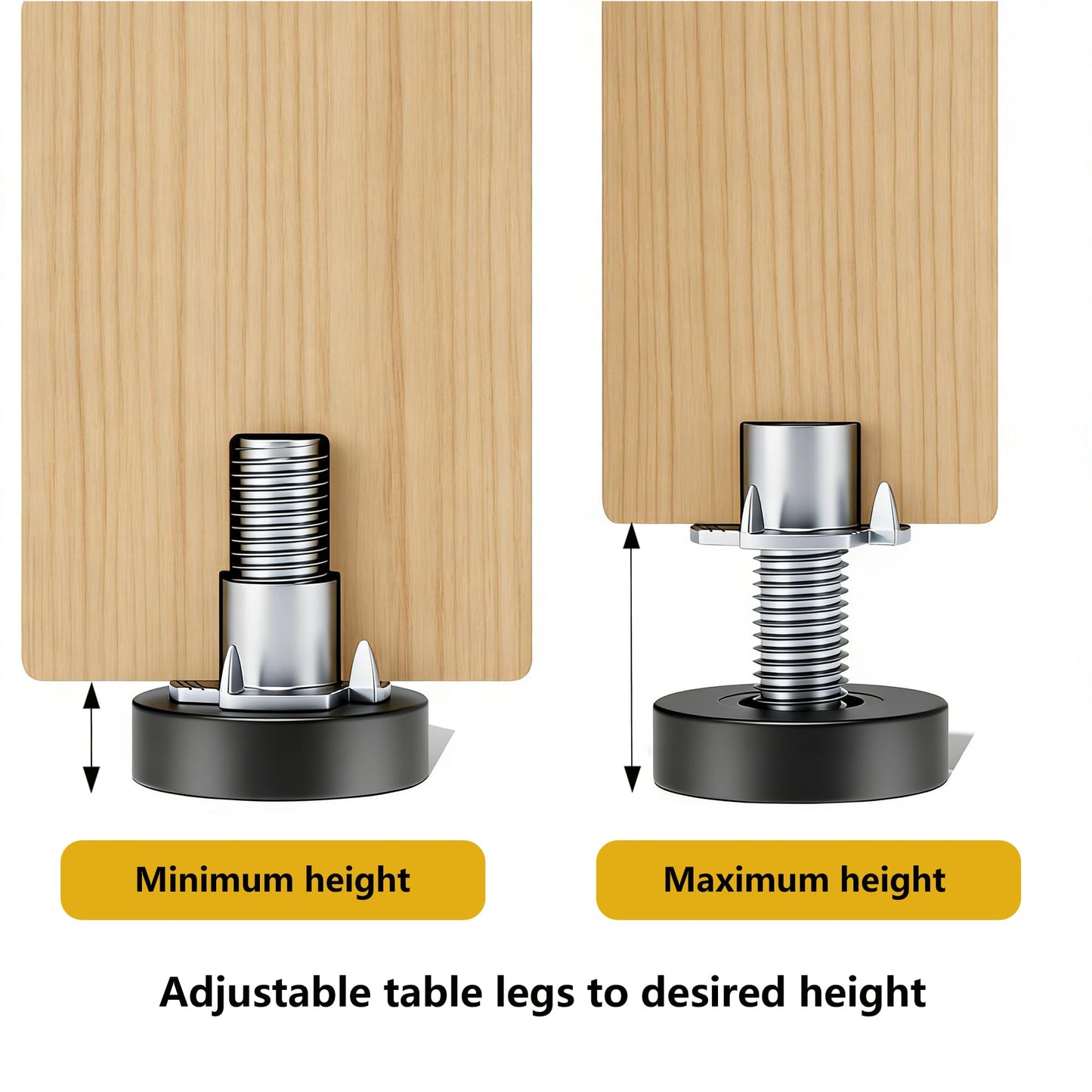 8 Pack 1/4" Wire Shelving Rack Thread Leveling Feet Bolt Adjustable Furniture Levelers Screw-in Furniture Feet Adjusters for Garden Chairs Tables Cabinets Bar Stool Stool Cupboard Couch Desk Sofa
