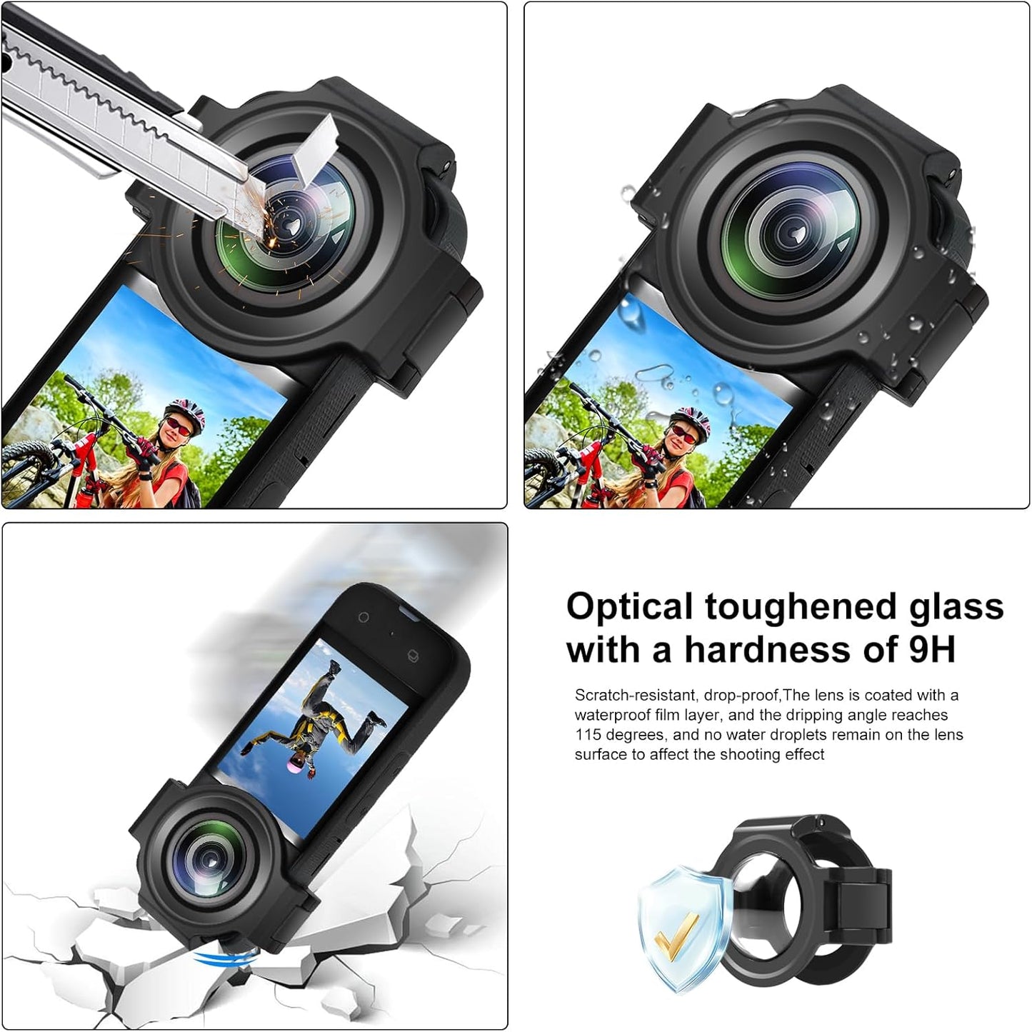 360 x3 Insta360 X3 360 x3 PULUZ For Insta Lens Protector, Dual Lens Guards for Protective Case Optical Tempered Glass