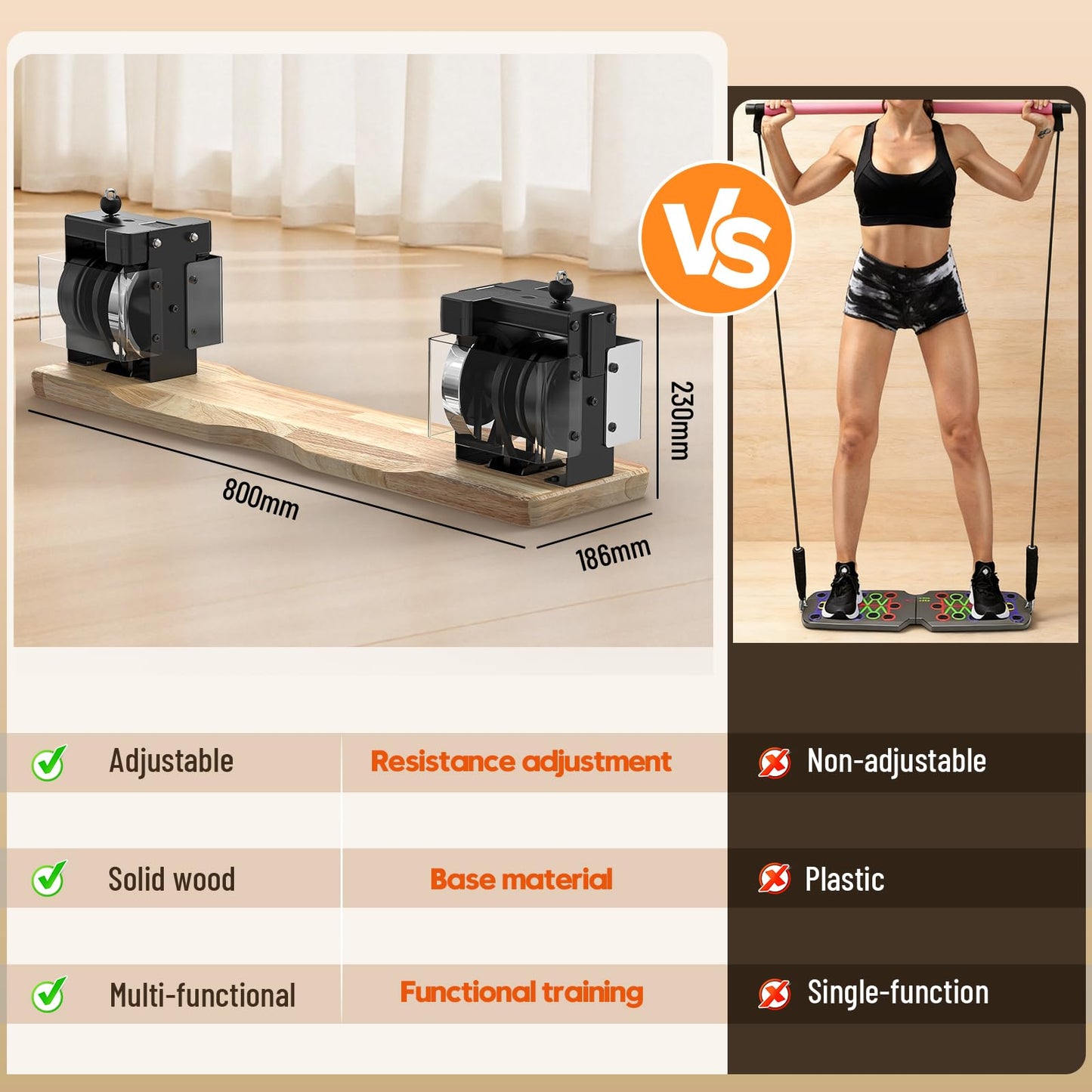 RevFit Home Gym Equipment – 33–45LBS All-in-One Portable Workout Machine for Full-Body Strength Training, Compact Home Fitness System, 31 inch