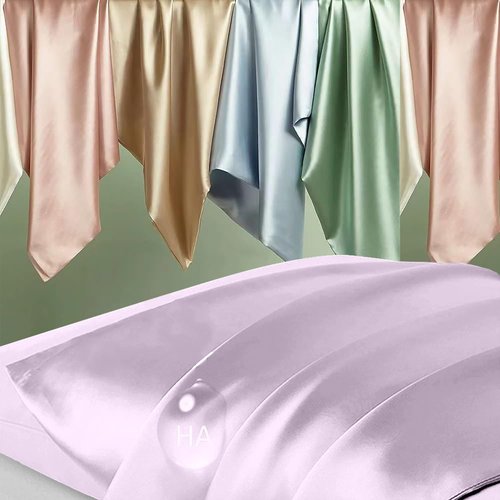 Mulberry Silk Pillowcase by Skiennix - Anti-Acne Cooling King Size Pillow Cover | Lavender Color, Hidden Zipper