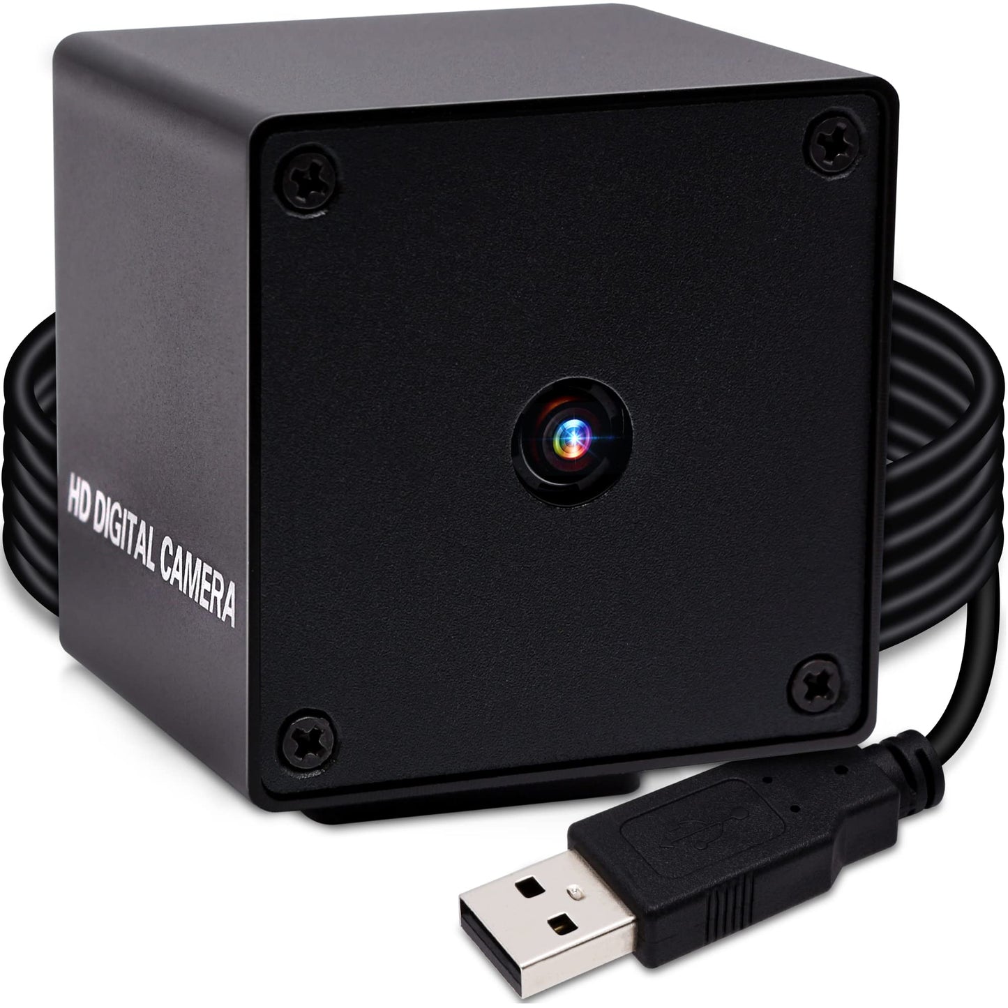 ELP 48MP Autofocus USB Camera with Metal Case for Computer Wide Angle 70degree No Distortion Lens Webcam Mini UVC USB2.0 PC Camera CCTV Video Industrial Lightburn Camera for Raspberry pi Jetson Nano