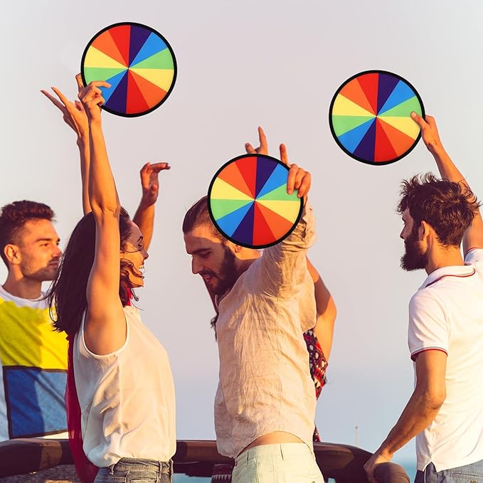 Gejoy Foldable Flying Disc Fans Bulk with Bags 9.8 Inch DIY Sublimation Handheld Cooling Fan Beach Flying Disc for Summer Outdoor Games Activities Birthday Wedding Party Favors