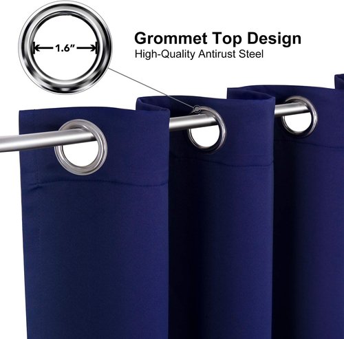 ChrisDowa Blackout Curtains - Thermal Insulated Room Darkening Panels, Navy Blue, 52W x 95L (Set of 2)