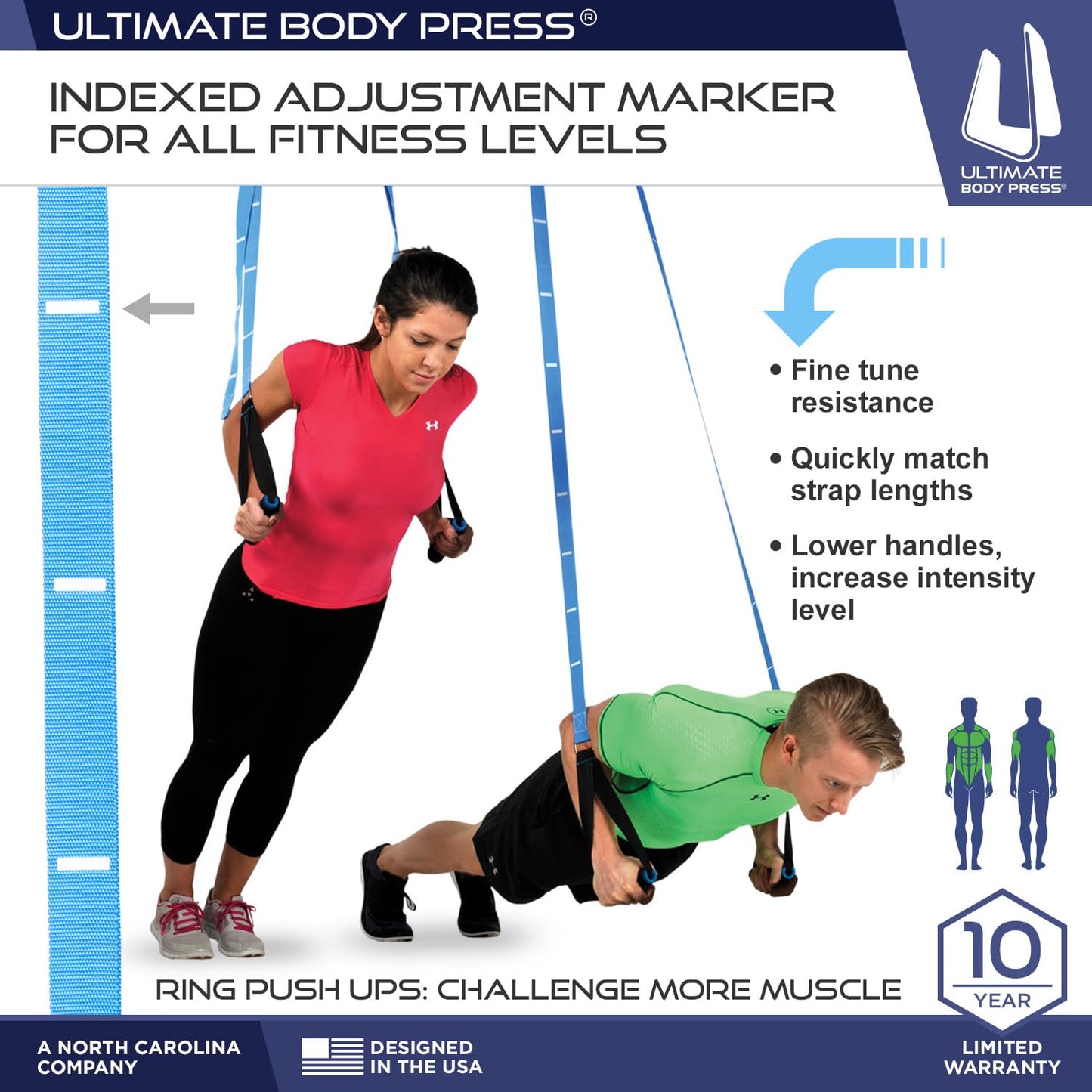 Ultimate Body Press Body Weight Resistance Trainer – Complete Functional Training System with Door Anchor & Quick S-Hooks – Professional Strength Straps for Full Body Workouts