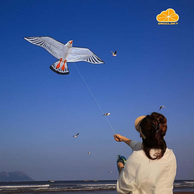ORGCLDKT- 3D Lifelike Style Bird/Eagle Kite, Super Easy to Fly with, Ideal for Kids, Adults, Girls, Boys. Kites for The Beach, Grassland, Hiking
