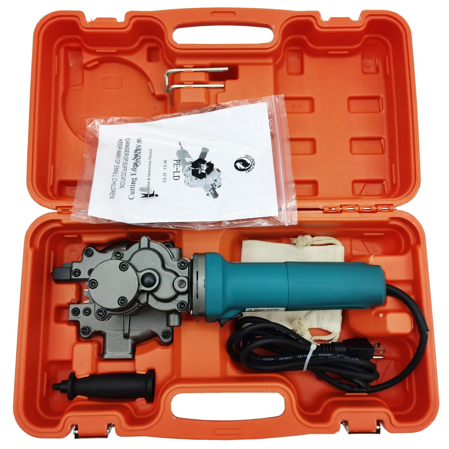 PreAsion Handheld Electric Rebar Cutter Metal Cold Cut Saw 4mm-25mm within 6seconds 110V Cold Cutting Saw Cutting Machine for Cutting wood PVC pipe copper pipe(with box,1100W CE-25)