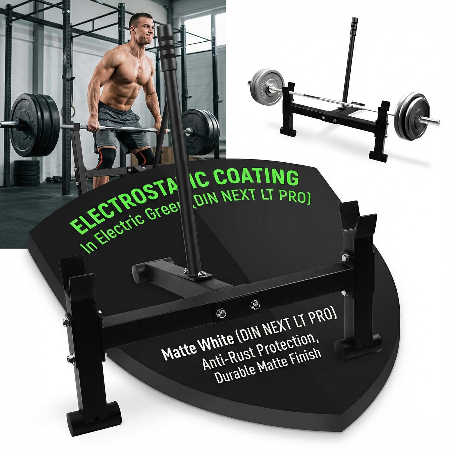 UBCTECH Deadlift Barbell Jack Stand, Heavy Duty Steel Deadlift Jack for Easy Changing Plates, Anti-slip Handle Deadlift Stand, Home Gym Deadlift Exercises, Weight Training Equipment