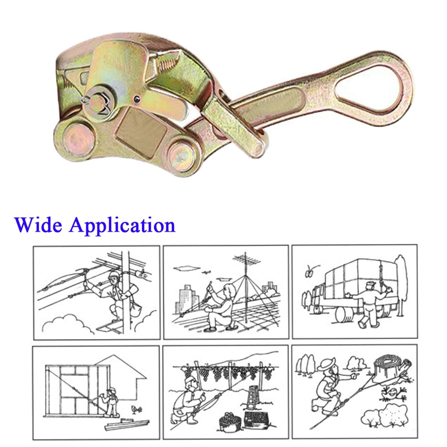Wogoboo Cable Grip Wire Gripper Steel Cable Puller Tool for Wire Rope,Pulling 2204 Lbs(1 Ton)