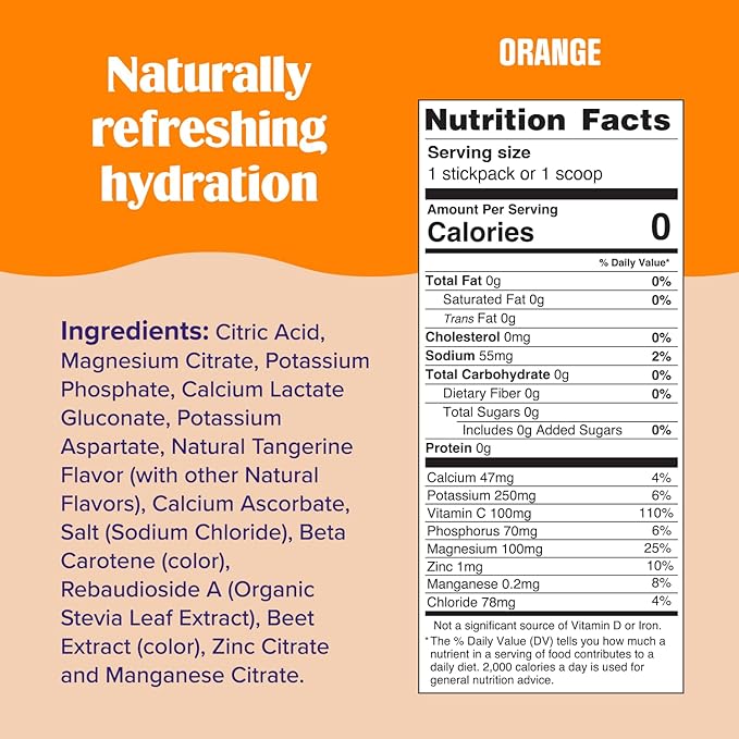 Ultima Replenisher Daily Electrolyte Powder Drink Mix ??Sugar Free ??Orange, 90 Servings ??Hydration Powder with 6 Key Electrolytes and Trace Minerals ??Keto Friendly, Vegan, Non-GMO