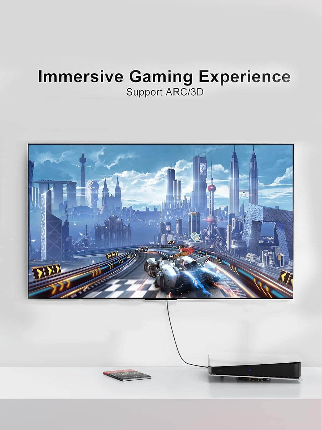 4K 270 4K@60HZ 6ft CableCreation HDMI Cable Right Angle Degree Upward - Supports Ultra HD for Gaming, Streaming