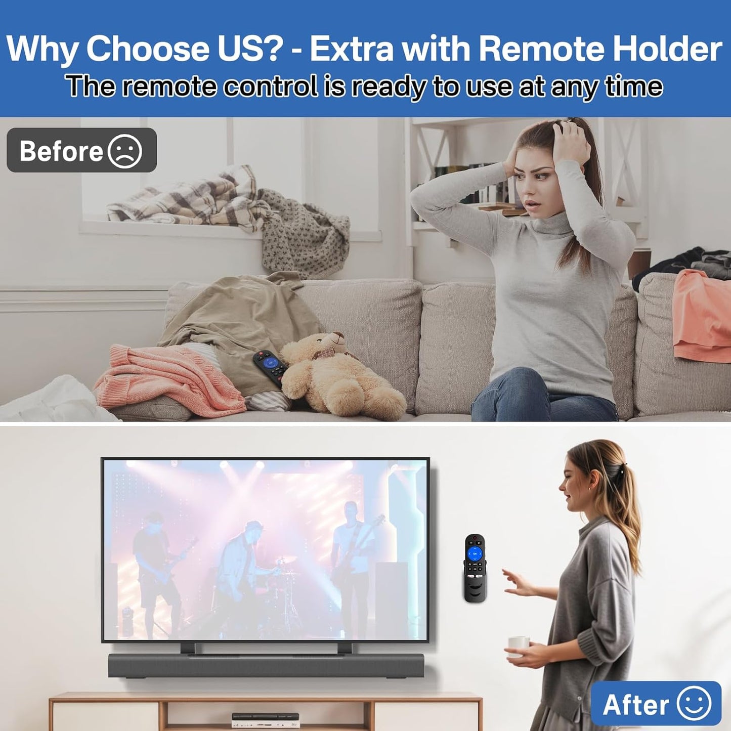 Upgraded Sound Bar Mounts Under TV for Vizio Soundbar Mount with Vizio Speaker Mount and Remote Holder - Adjustable