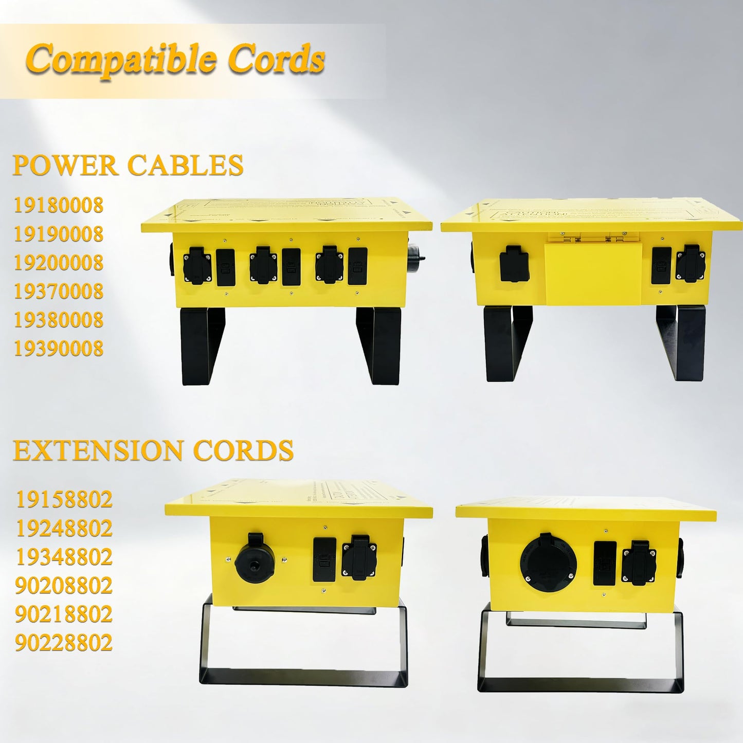 Power Distribution Box,50-Amp,125/250V,Temporary Power Box,Equipped with Individually Controllable Sockets and Circuit Breaker,Ideal for Temporary Power Needs