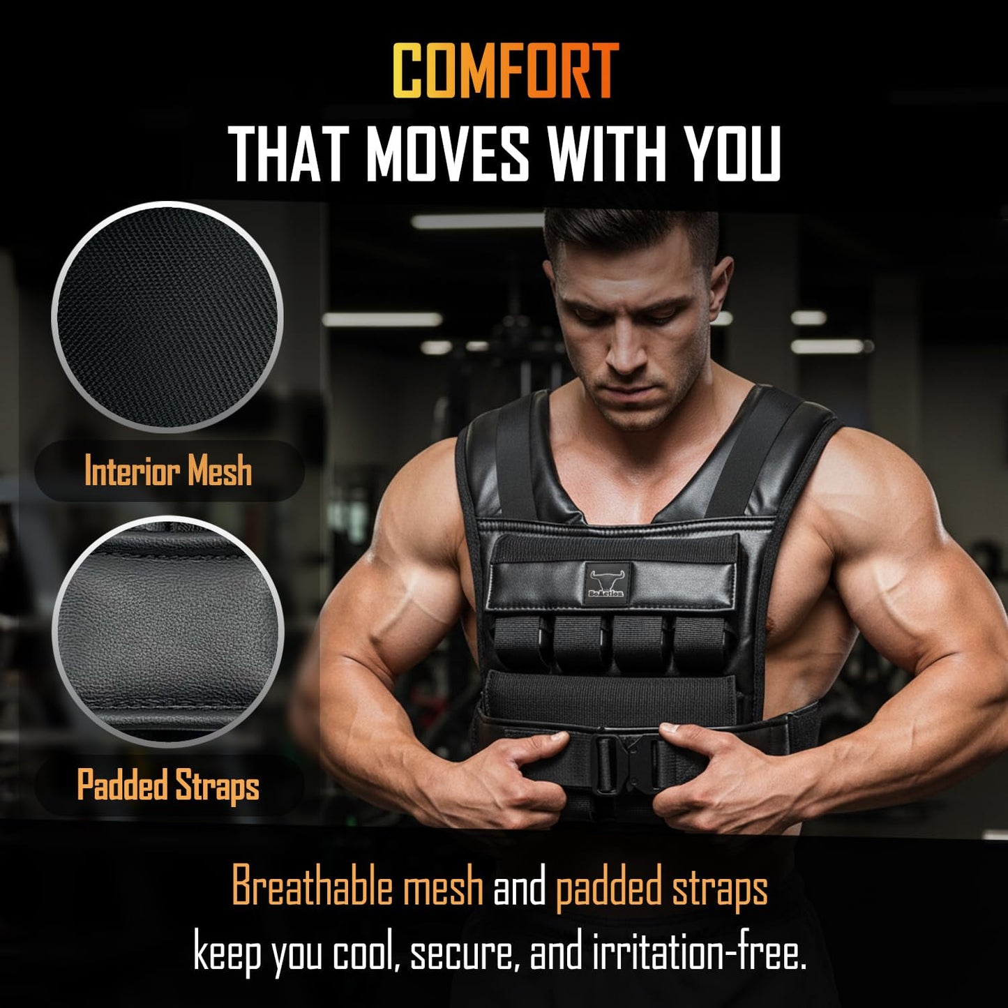 BoAction Vestly Pro Weighted Vest for Men – Adjustable Up to 35 lbs with Wrist & Ankle Weights Included – Breathable Training Vest for Strength, Running, Cardio & Endurance