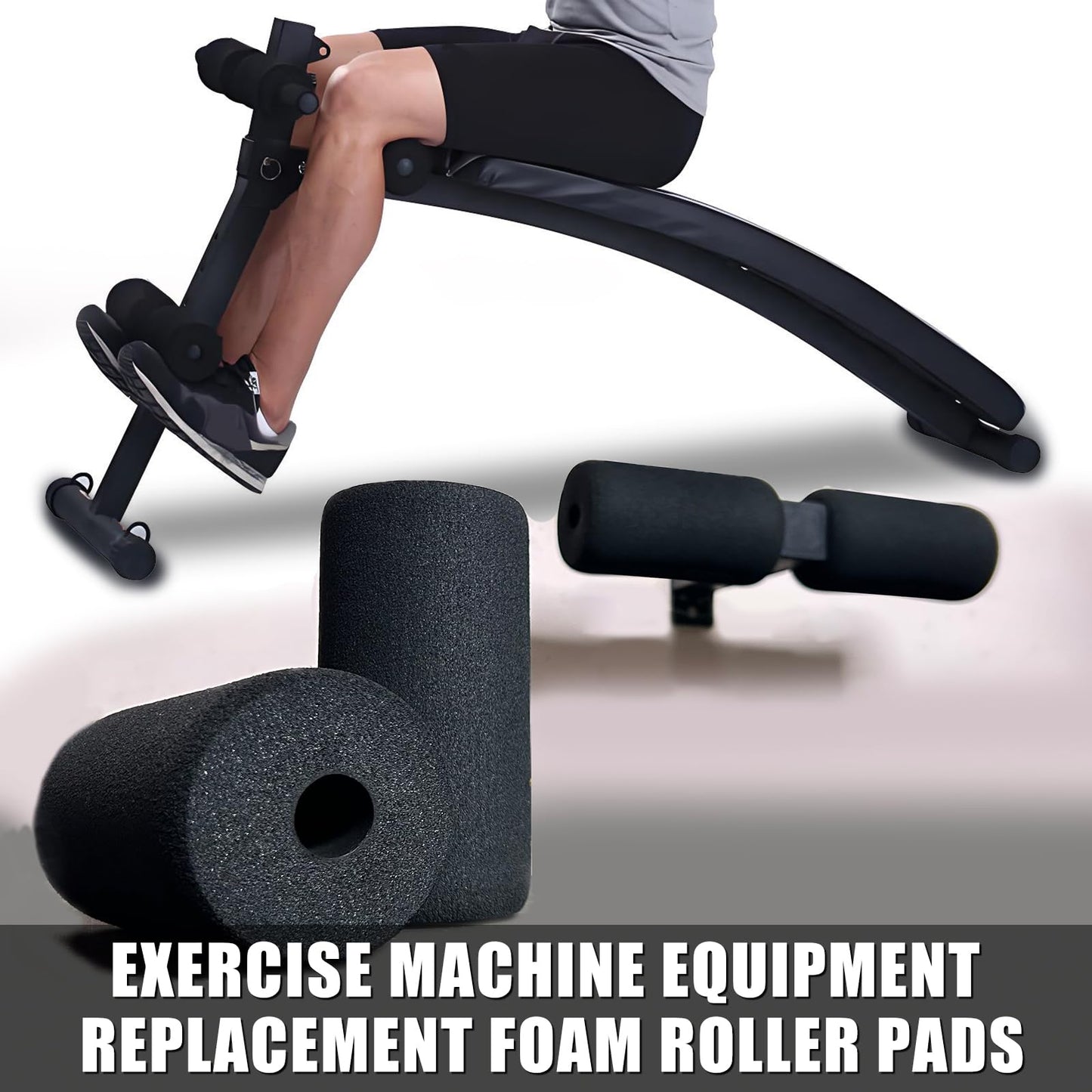 High Density Foam Roller, Replacement Foam Foot Pads for Home Gym Exercise Machines Equipments, Weight Bench Leg Extension Curl Attachment