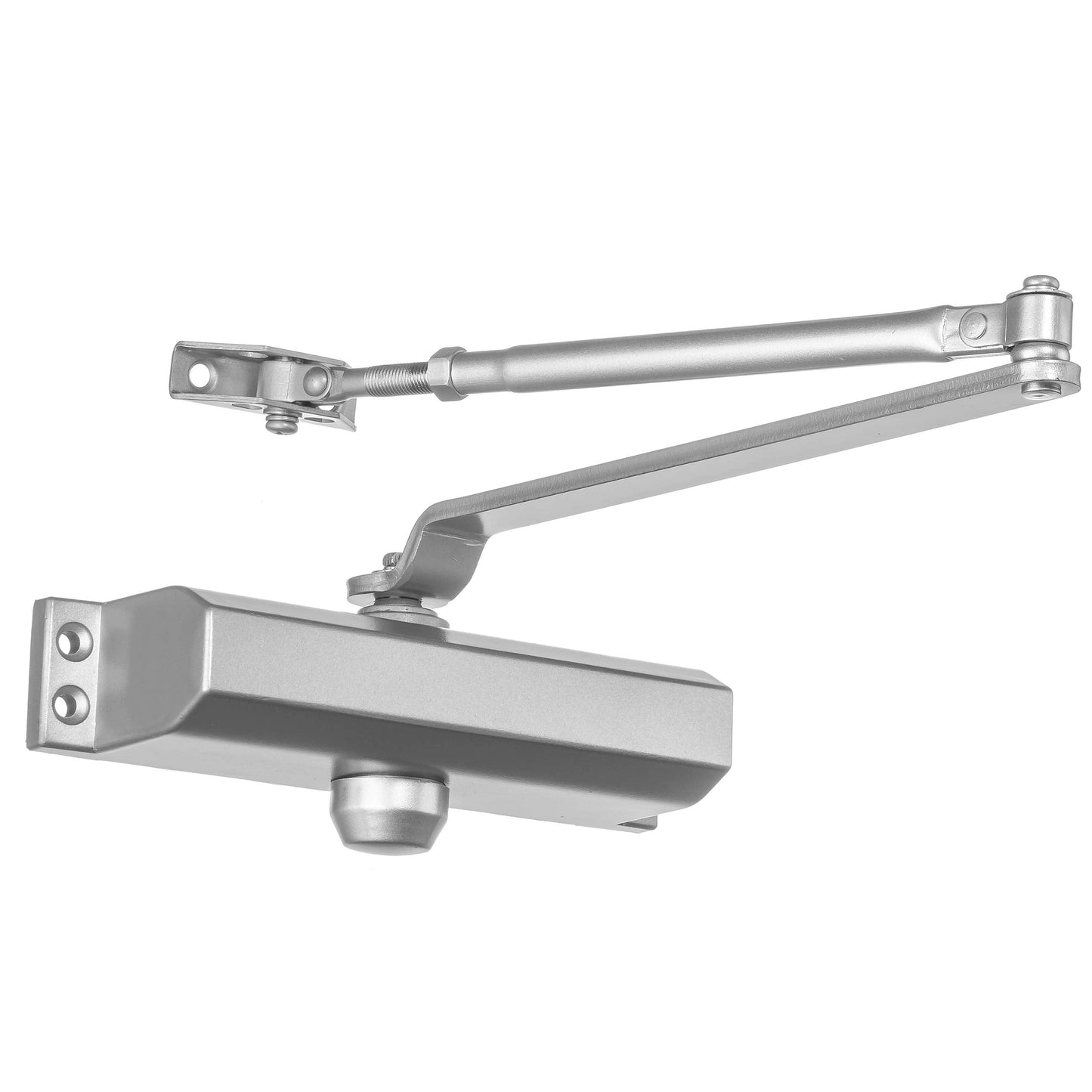 Dynasty Hardware Door Closer, Commercial Hydraulic Closer, Self-Closing, Spring Size 2, Surface Mount, Sprayed Aluminum, Series 2000