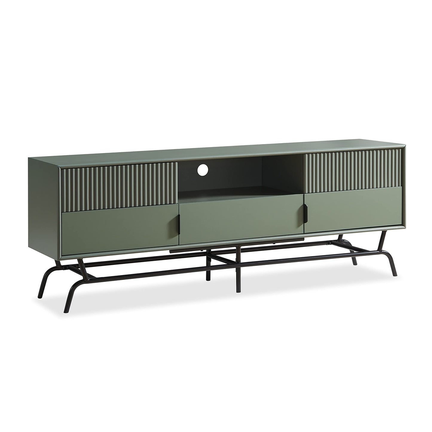 24/7 Shop at Home Quin Modern TV Stand with Storage Drawers, Media Console Cabinet, Entertainment Center for 65 inch Television, Unique Living Room Furniture, Sage Green