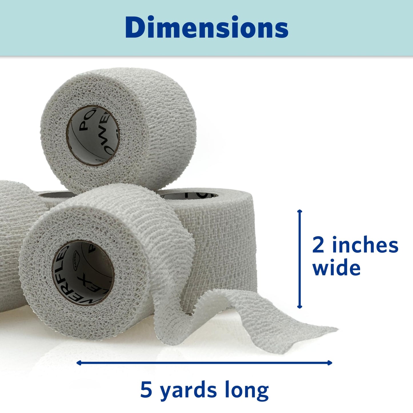 OVIK Health PowerFlex – Self-Adhering Sports Wrap for Injury Prevention & Post-Injury Stability – Medical-Grade, Sweat & Water Resistant First Aid Wrap for Athletes - White, 2 inch, 2 Rolls