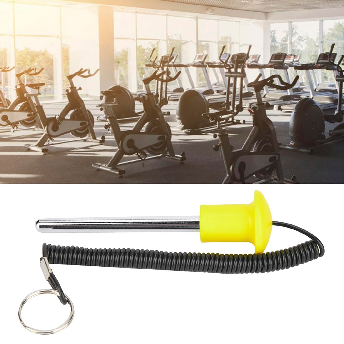 Luatoxry Dropset Pins, Magnetic Weight Stack Pin, Yellow Drop Pins for Weight Lifting, Stainless Steel Weight Pins for Weight Stack Machine for Training Fitness, 1Pcs, 0.39x4.13in