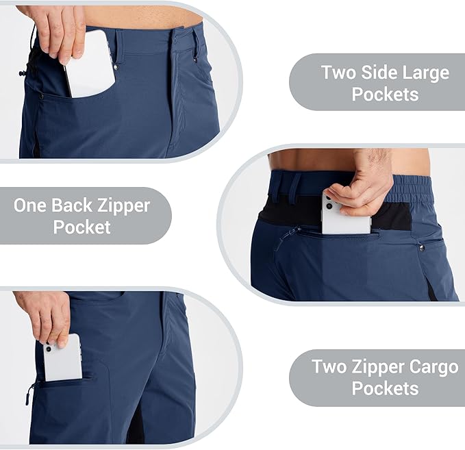 CRYSULLY Men's Hiking Cargo Shorts Outdoor Summer Lightweight Quick Dry Casual Shorts with 5 Pocket